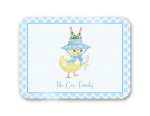 Chirp, Chirp, Cheers! Personalized Easter 16" x 12" Tempered Glass Cutting Board