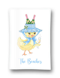 Chirp, Chirp, Cheers! Personalized Easter Glass Trinket Dish, 5"x7"