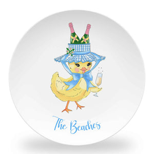 Chirp, Chirp, Cheers! Set of (4) Personalized 10" Dia. Easter Melamine Plates