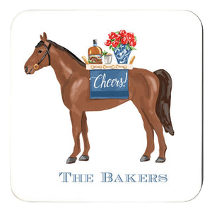 Cheers to Race Day Personalized 4"x 4" Paper Derby Coasters