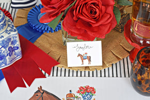Cheers to Race Day Tented Derby Place Cards