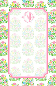 Mughal Bouquet Personalized Notepad, Multiple Sizes Available
