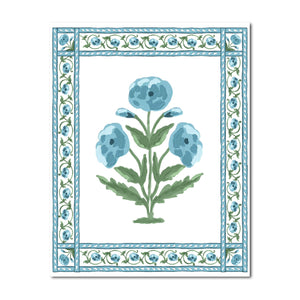 *IN STOCK* Mughal Blooms Fine Art Print, Blue