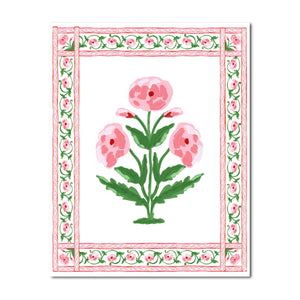Mughal Blooms Fine Art Print, Pink
