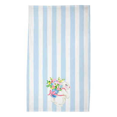 *IN STOCK* Bunny Bouquet Poly Twill Easter Tea Towel, Single