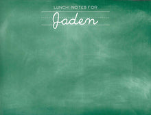 Load image into Gallery viewer, Chalkboard Personalized Lunch Box Notes Notepad,  4.25&quot;X5.5&quot;