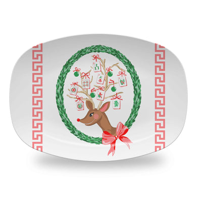 Crack, Bam, Dot! Holiday Mahjong Melamine Platter