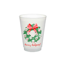 Load image into Gallery viewer, Deck the Halls with Mahjong Frosted Shatterproof Cups, 16oz, Set of 10