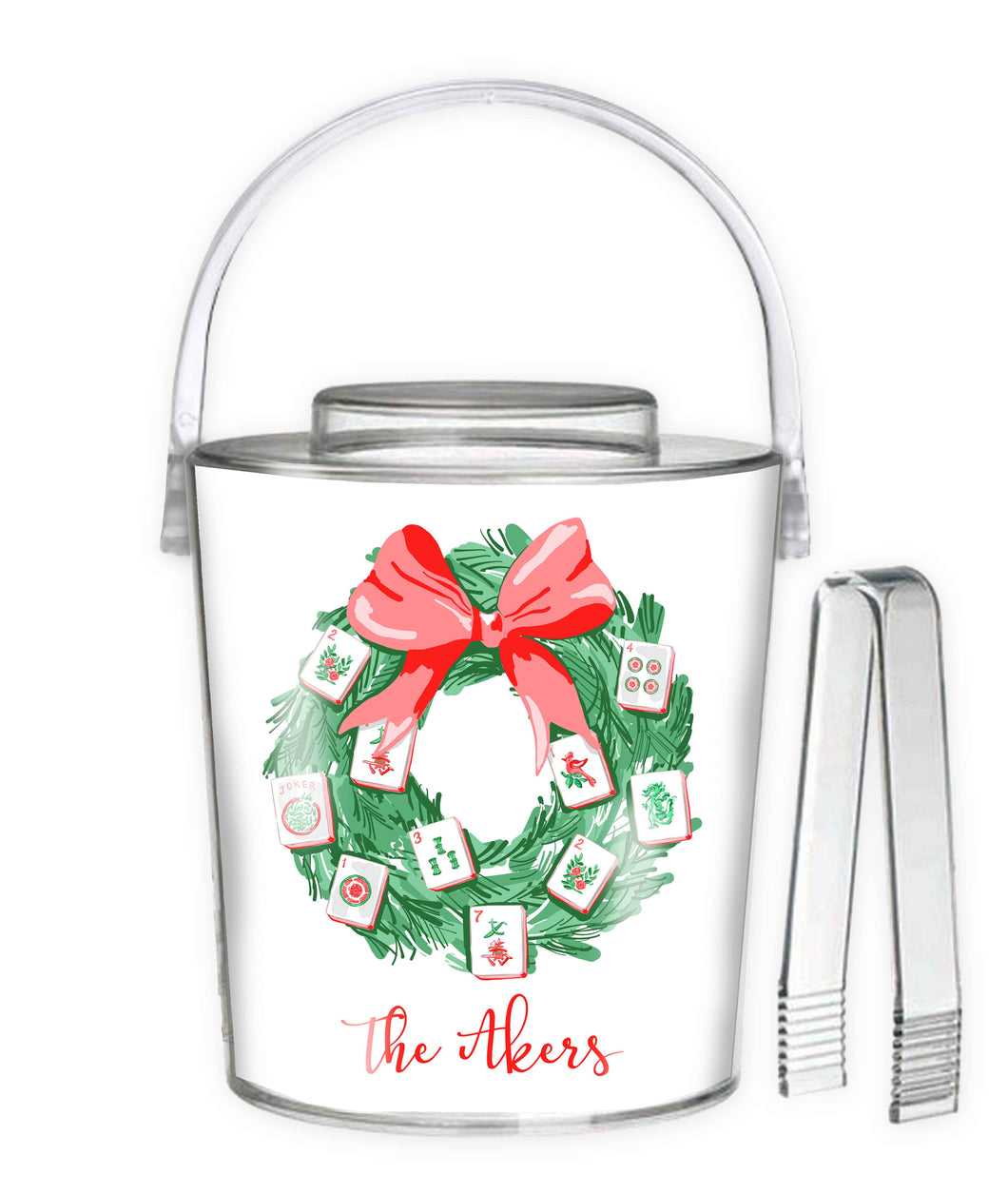 Deck the Halls with Mahjong Personalized Ice Bucket