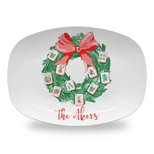 Deck the Halls with Mahjong Personalized Melamine Platter
