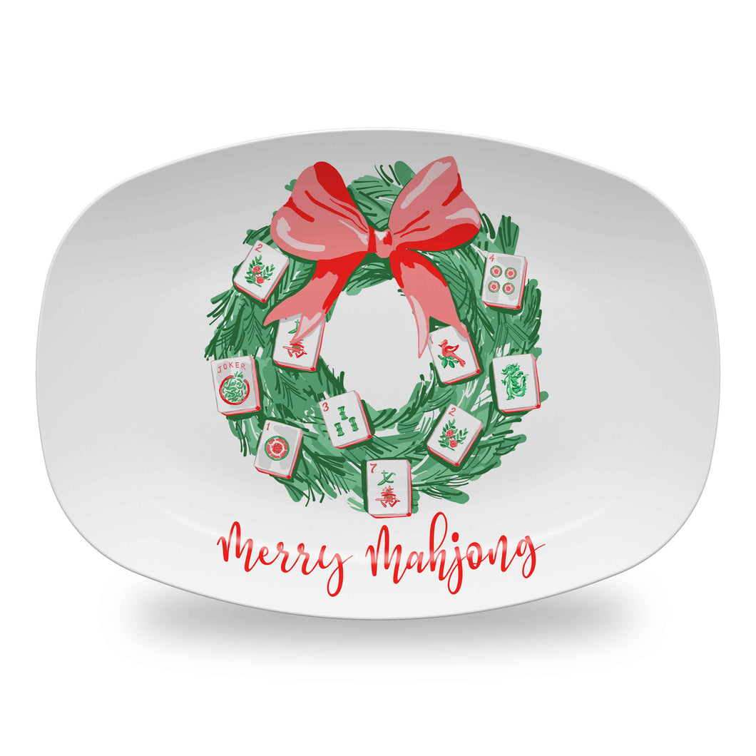 Deck the Halls with Mahjong Melamine Platter