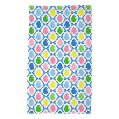*IN STOCK* Easter Egg Trellis Poly Twill Tea Towels, Set of 2, Blue