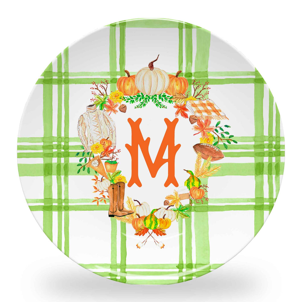 Fall Crest Set of (4) Personalized 10