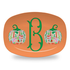 Famille Rose Pumpkin Personalized Thanksgiving Melamine Platter, Squash