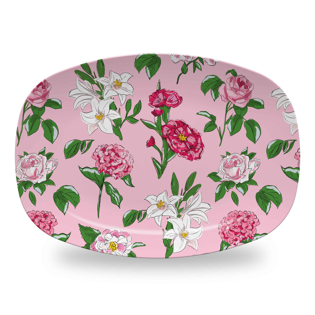 Flirty Floral Melamine Platter