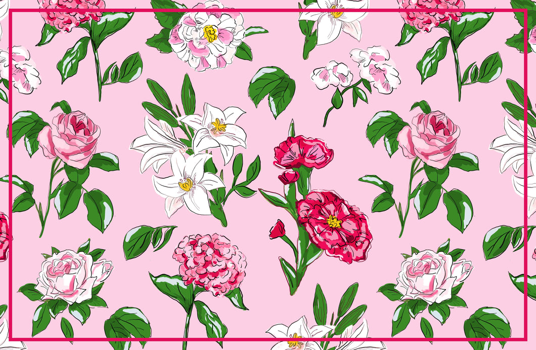 Flirty Floral Paper Tear-away Placemat Pad