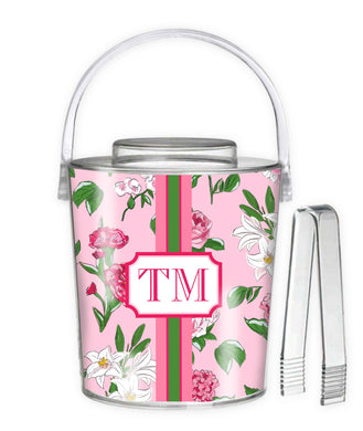 Flirty Floral Personalized Ice Bucket