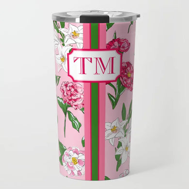 Flirty Floral Personalized Travel Tumbler
