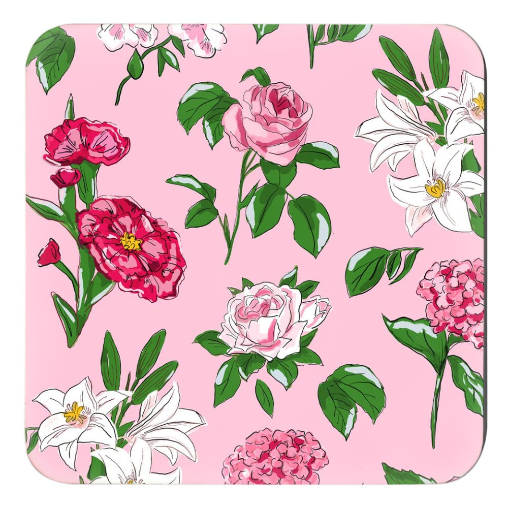 Flirty Floral Cork Backed Coasters - Set of 4