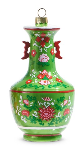 Green Chinoiserie Ginger Jar Glass Ornament