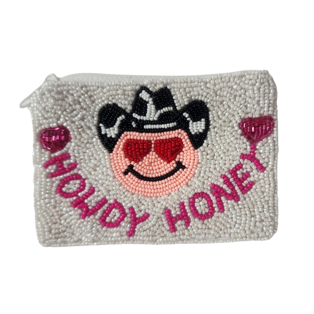 Howdy Honey Beaded Statement Coin Purse