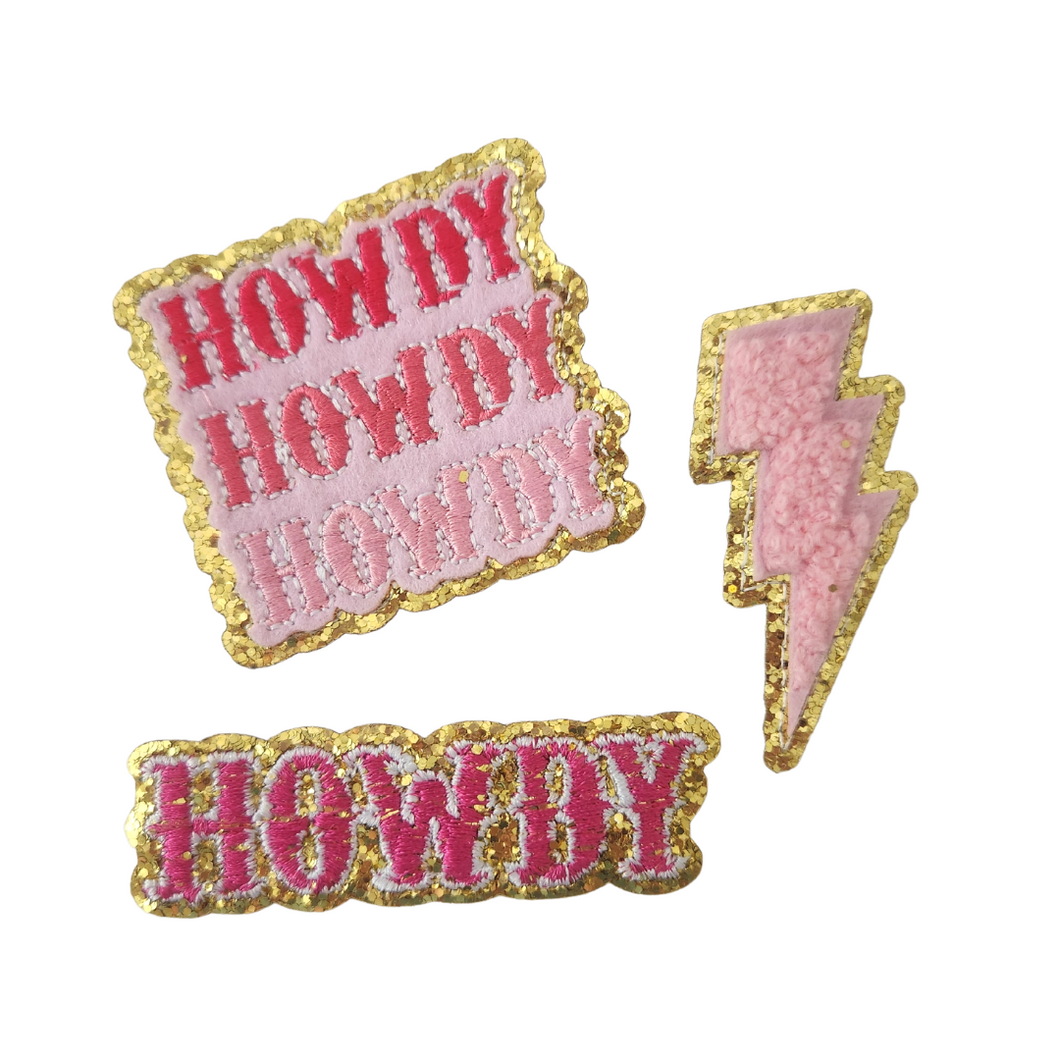 Glam Howdy Iron-On Patch Set of (3)