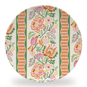 Laurel Stripe Set of (4) 10" Dia. Melamine Plates