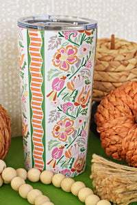 Laurel Stripe Travel Tumbler
