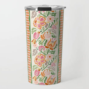Laurel Stripe Travel Tumbler