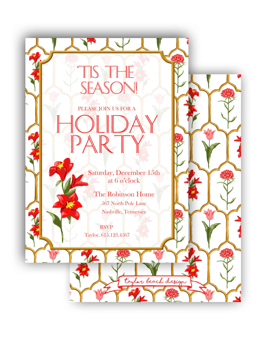 Merry Marrakesh Holiday Invitation, Classic White