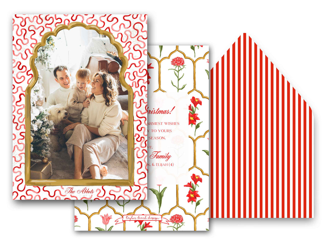 Merry Marrakesh Personalized Photo Holiday Card, Classic White, 5.5