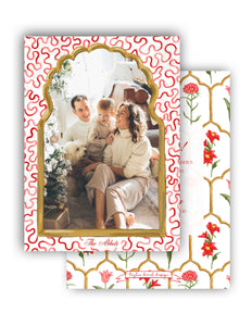 Merry Marrakesh Personalized Photo Holiday Card, Classic White, 5" x 7" A7 Size