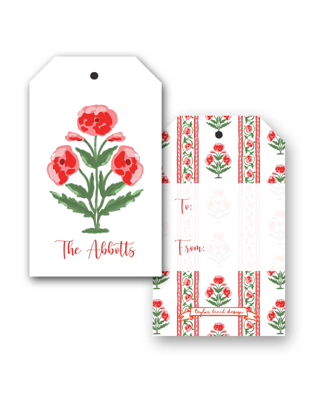 Merry Mughal Stripe Personalized Hang Tags