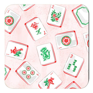 Merry Mahjong Cork Backed Coasters - Set of 4