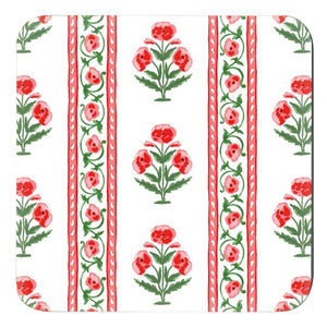 Merry Mughal Stripe 4"x 4" Paper Coasters