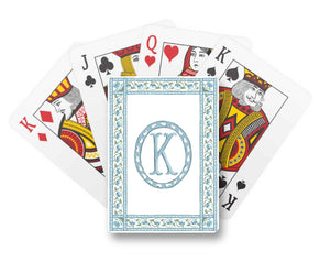 Mughal Blooms Personalized Playing Cards, Blue