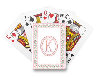 Mughal Blooms Personalized Playing Cards, Pink