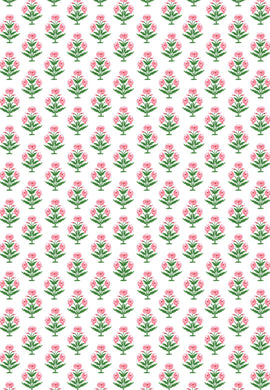 *IN STOCK* Mughal Blooms Gift Wrap, Pink - Set of 3 Sheets