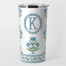 Load image into Gallery viewer, Mughal Blooms Personalized Travel Tumbler, Blue