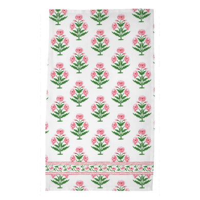 *IN STOCK* Mughal Blooms Poly Twill Tea Towels, Set of 2, Pink