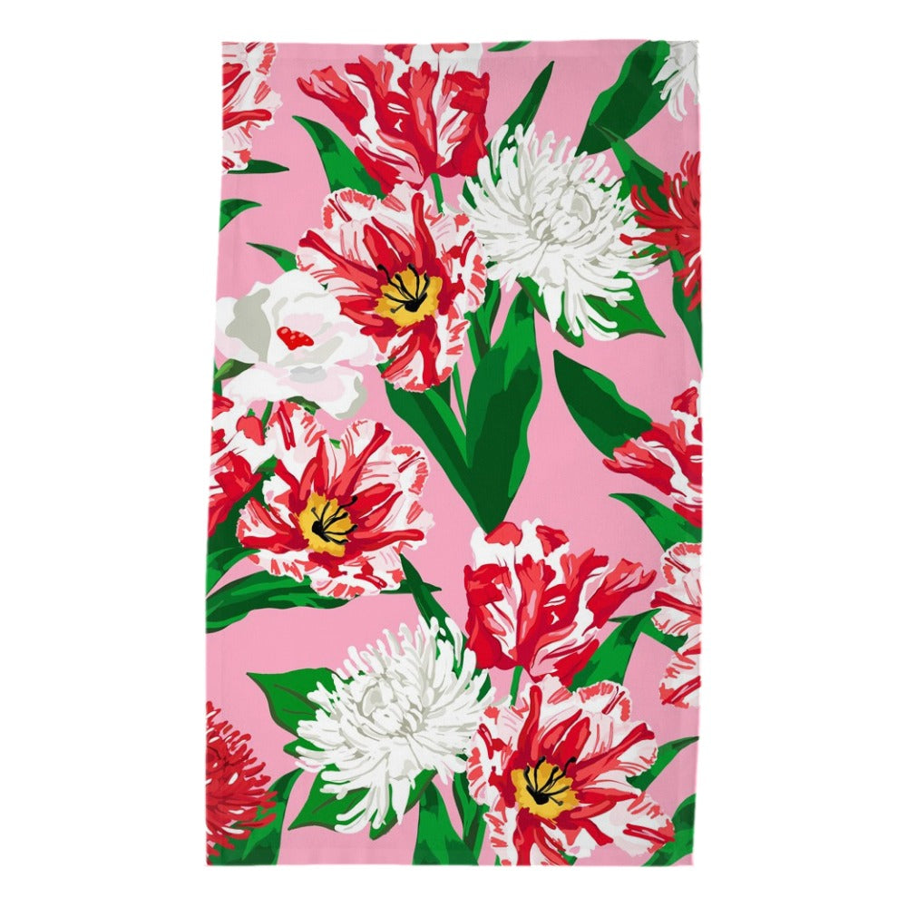 *IN STOCK* Peppermint Posies Poly Twill Tea Towels, Set of 2