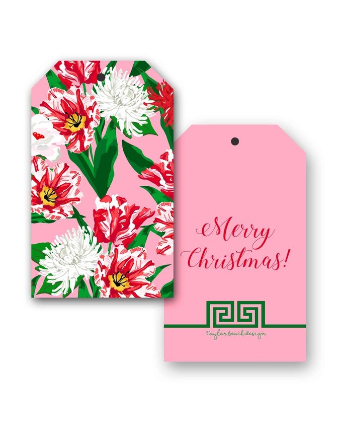 *IN STOCK* Peppermint Posies Christmas Hang Tags, Set of (10)