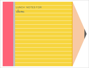 Back to school pencil notepad lunch notes for kids