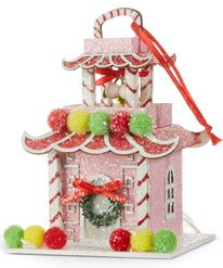 Pink Peppermint Pagoda Ornament