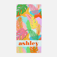 Load image into Gallery viewer, Vivid Jungle Personalized Beach Towel, Daybreak