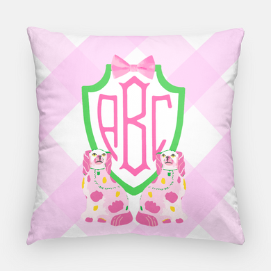 Pink Staffordshire Shield Custom Crest Pillow Cover