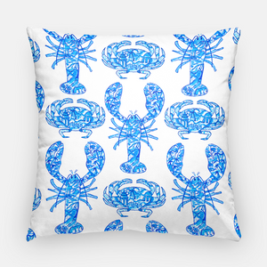 Chinois Lobsters & Crabs, Indigo, 20"x20" Pillow Cover