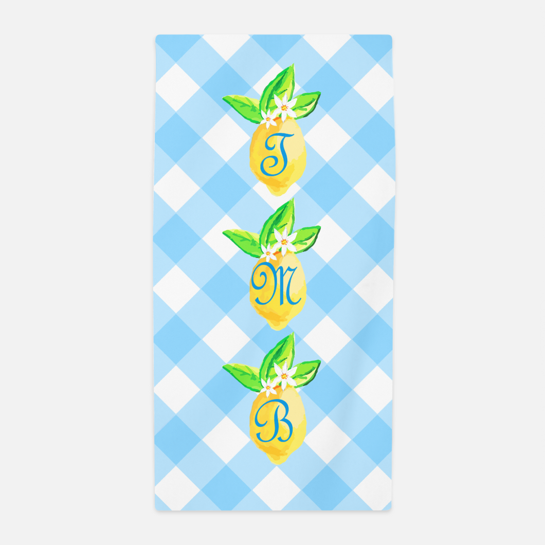 Lovely Lemon, Orchard Skies, Personalized Beach Towel