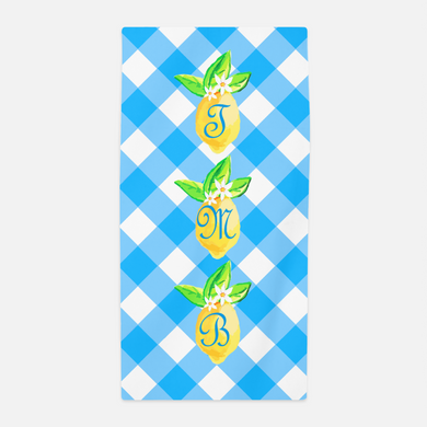 Lovely Lemon, Grove Picnic, Personalized Beach Towel
