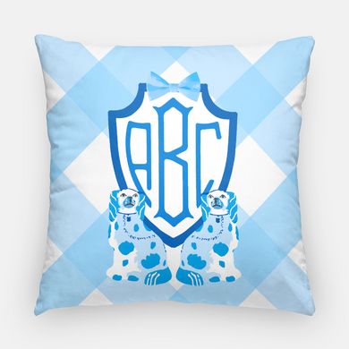 Blue Staffordshire Shield Custom Crest Pillow Cover